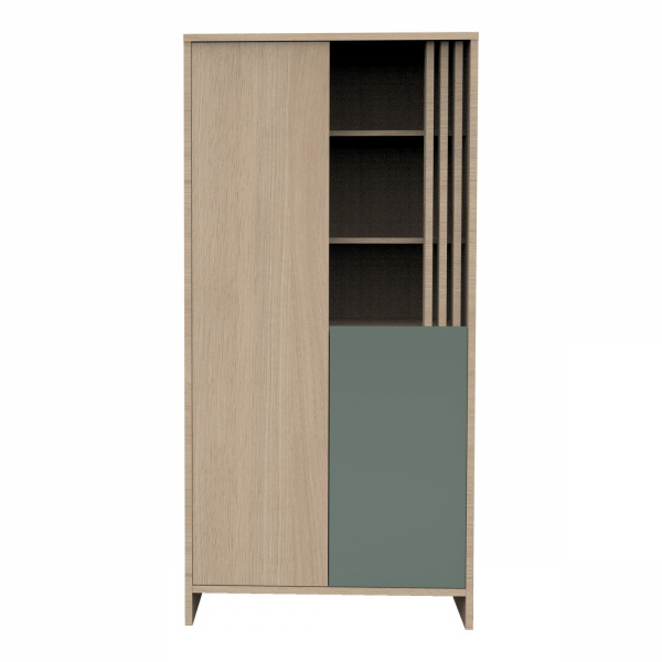 Chambre bébé trio lit 60x120cm (non transformable) + commode + armoire sauge tokyo + plan à langer offert Sauthon meubles