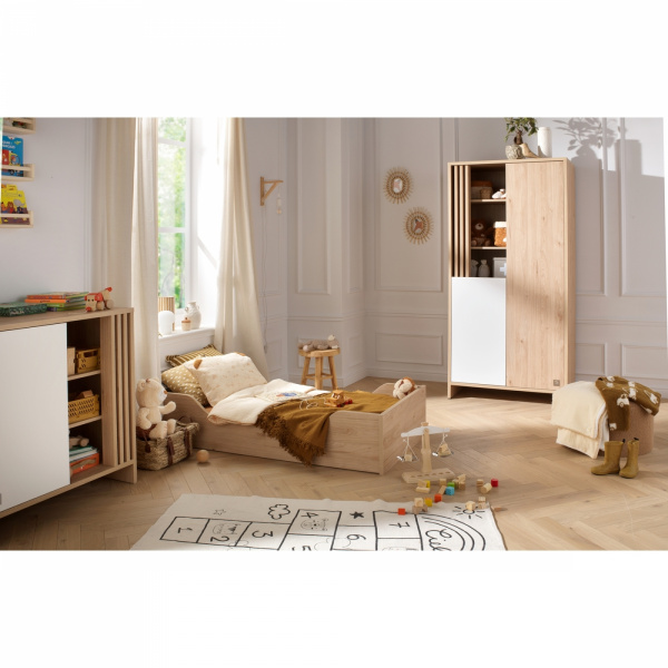 Chambre bébé duo lit 70x140cm + commode blanche tokyo + plan à langer offert Sauthon meubles
