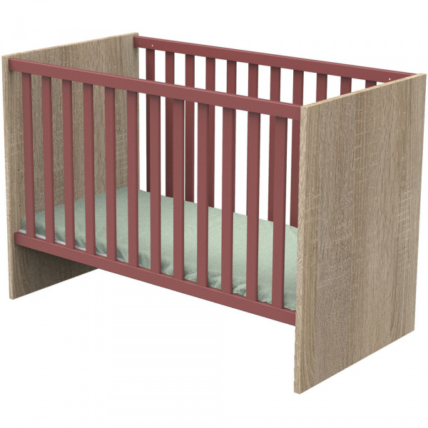 Lit bébé 60x120cm nova rose canyon Sauthon meubles