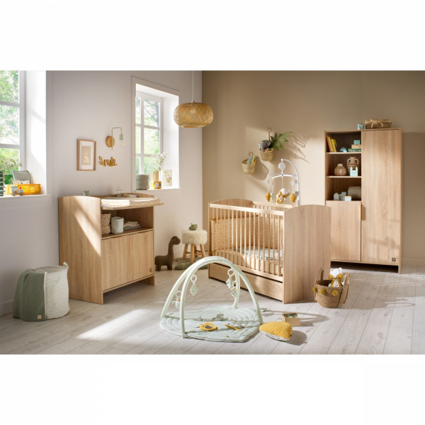 Chambre bébé duo lit 60x120cm + commode azur Sauthon meubles