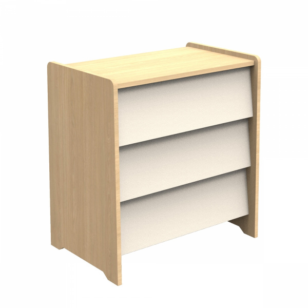 Chambre bébé trio lit 60x120cm + commode + armoire vanille + plan à langer offert Sauthon meubles