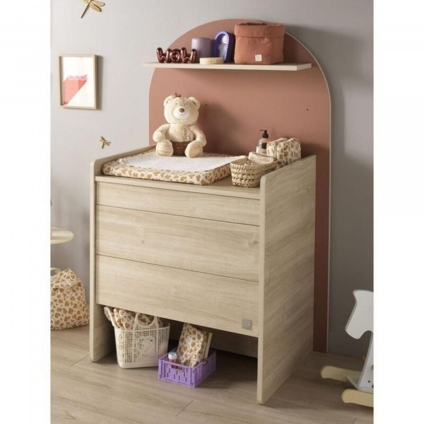 Chambre duo arche lit transformable + commode/bureau terracotta Sauthon meubles