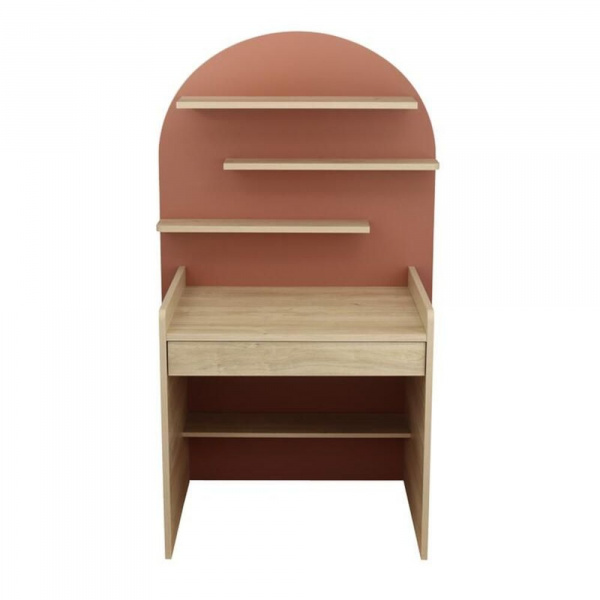 Chambre duo arche lit transformable + commode/bureau terracotta Sauthon meubles