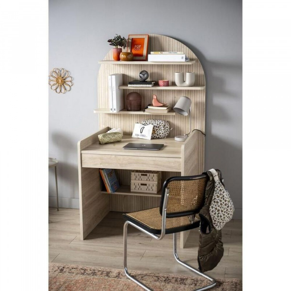 Chambre duo arche lit transformable + commode/bureau chêne Sauthon meubles