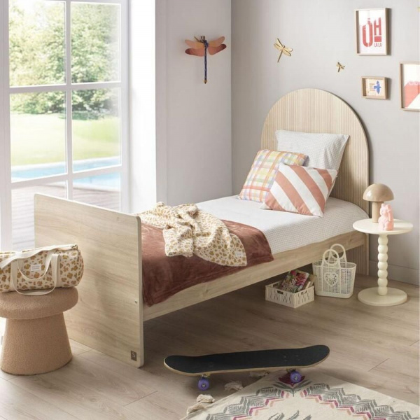 Chambre duo arche lit transformable + commode/bureau chêne Sauthon meubles