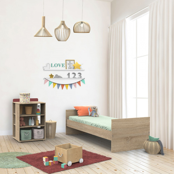 Lit chambre transformable 60x120cm en lit junior 90x190cm nova rose canyon Sauthon meubles