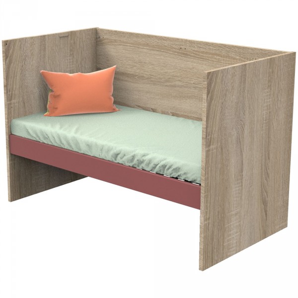 Lit 70x140 évolutif en 90x190 puis 140x190 nova rose canyon Sauthon meubles