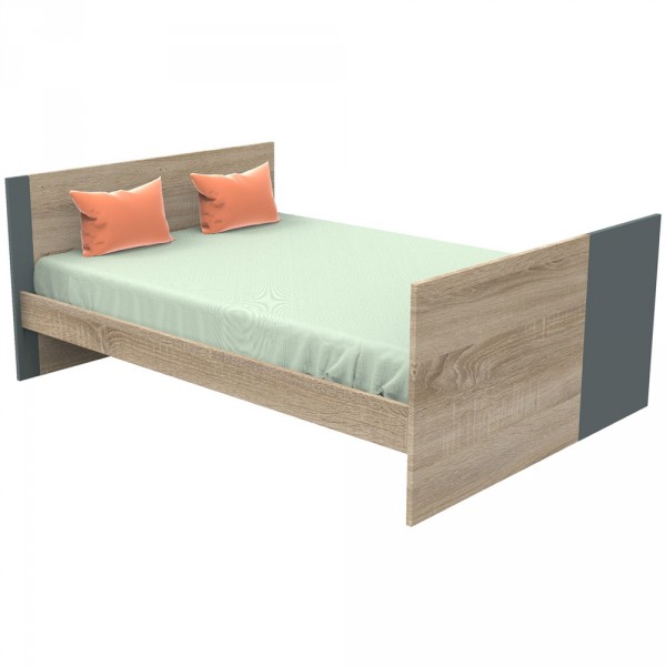 Lit 70x140 évolutif en 90x190 puis 140x190 nova gris volcan Sauthon meubles