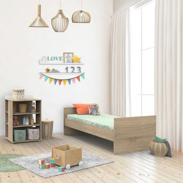 Lit chambre transformable 60x120en lit junior 90x190nova blanc lin Sauthon meubles