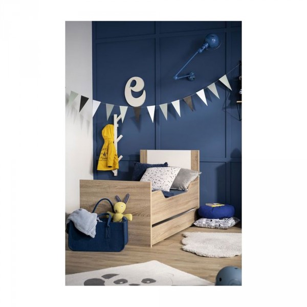 Lit 70x140cm antonin version bois et blanc Sauthon meubles