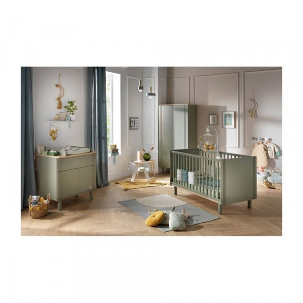 Lit évolutif bébé 70x140 cm eleonore kaki Sauthon meubles