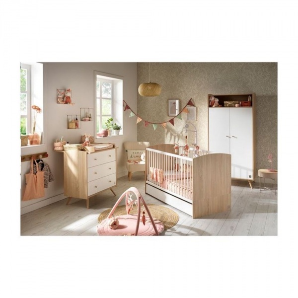 Lit évolutif bébé 70x140 cm access bois blanc Sauthon meubles