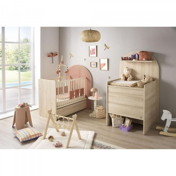 Lit bébé évolutif 60x120 cm en 90x190 cm arche terracotta Sauthon meubles