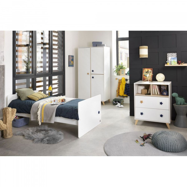 Lit chambre transformable 60x120 en lit junior 90x190 oslo étoile Sauthon meubles