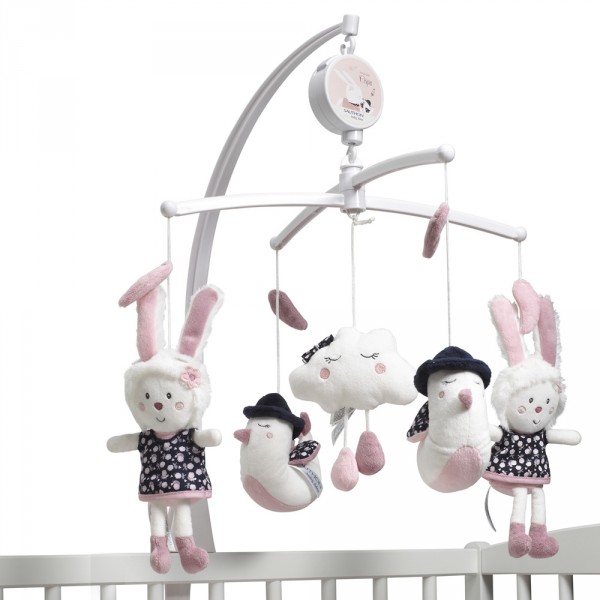 Mobile bébé musical miss fleur de lune Sauthon baby deco