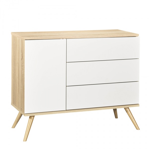 Chambre bébé duo lit 60x120cm + commode seventies blanc Sauthon meubles