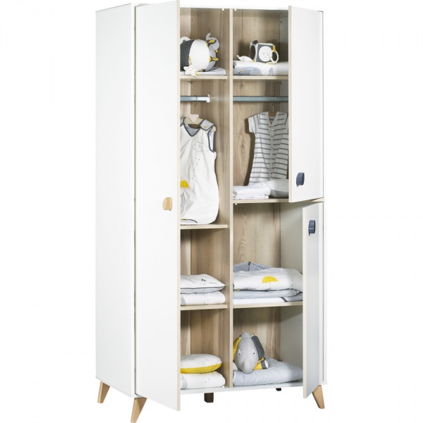 Chambre bébé trio lit + commode + armoire oslo bouton goutte + plan à langer offert Sauthon meubles