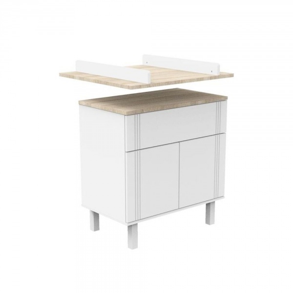 Commode 1 tiroir 2 portes eleonore blanc Sauthon meubles