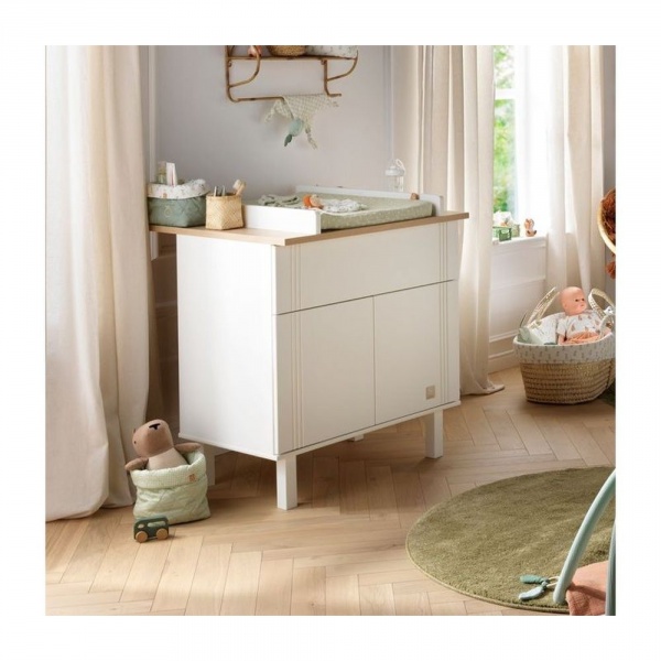Commode 1 tiroir 2 portes eleonore blanc Sauthon meubles