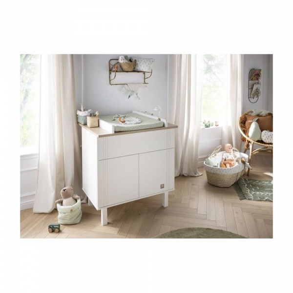 Commode 1 tiroir 2 portes eleonore blanc Sauthon meubles
