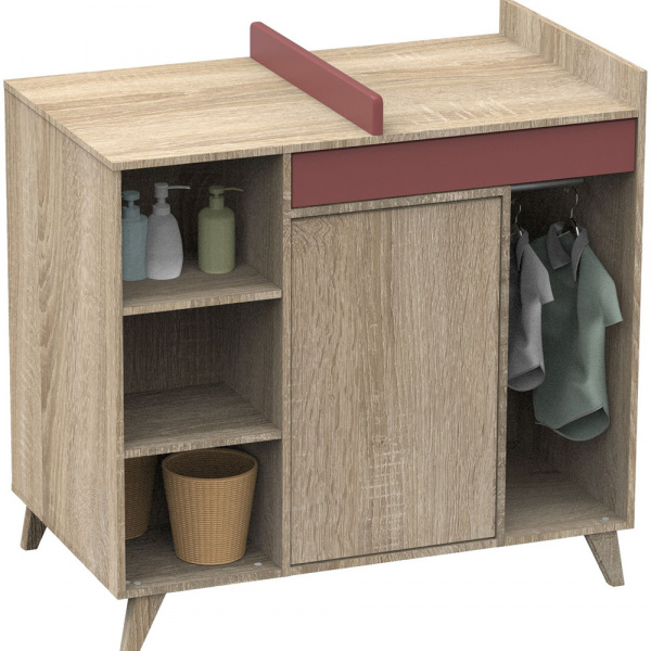 Commode bébé évolutive en bureau nova rose canyon Sauthon meubles