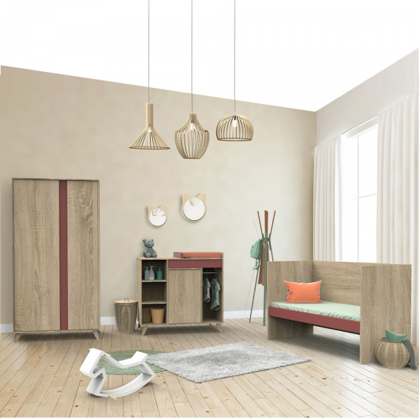 Commode bébé évolutive en bureau nova rose canyon Sauthon meubles