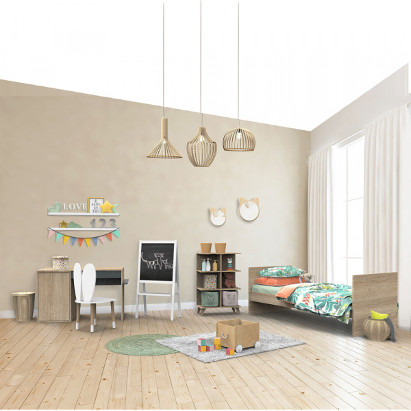 Commode bébé évolutive en bureau nova gris volcan Sauthon meubles