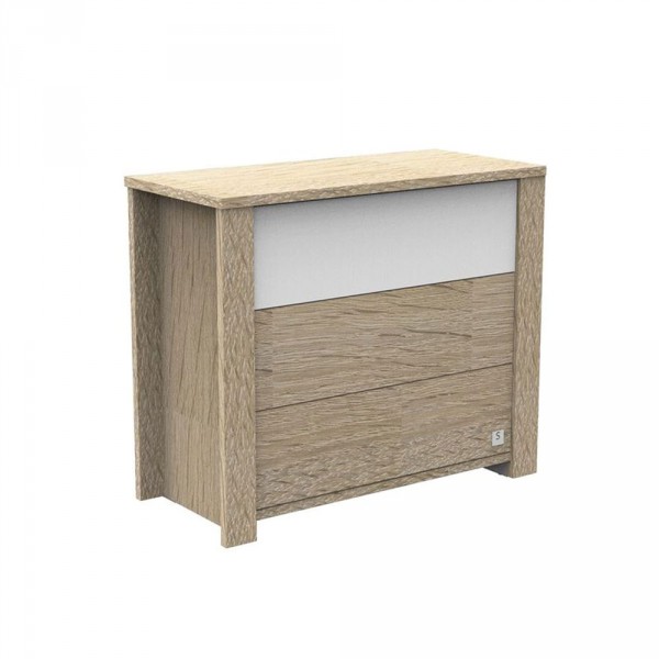 Commode bébé 3 tiroirs antonin version bois et blanc Sauthon meubles