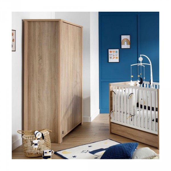 Armoire bébé 2 portes antonin version bois Sauthon meubles