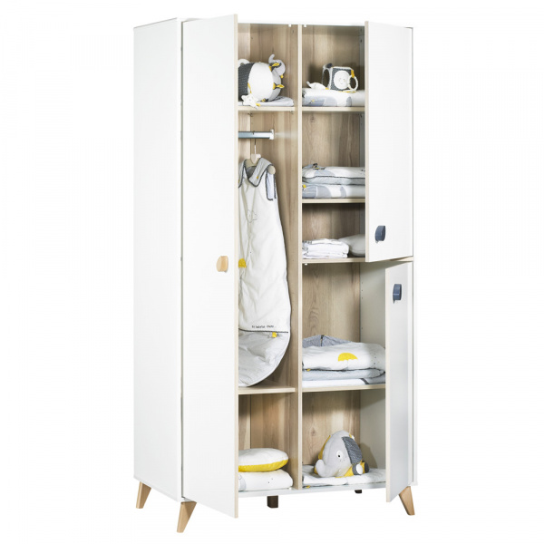 Armoire chambre bébé oslo boutons goutte Sauthon meubles