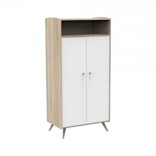 Armoire 2 portes et 1 niche access bois blanc Sauthon meubles