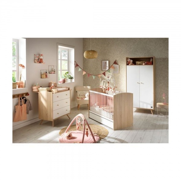 Armoire 2 portes et 1 niche access bois blanc Sauthon meubles