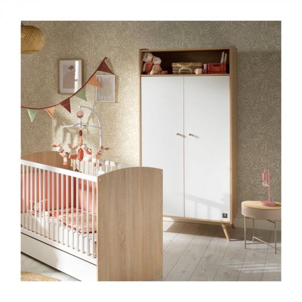 Armoire 2 portes et 1 niche access bois blanc Sauthon meubles