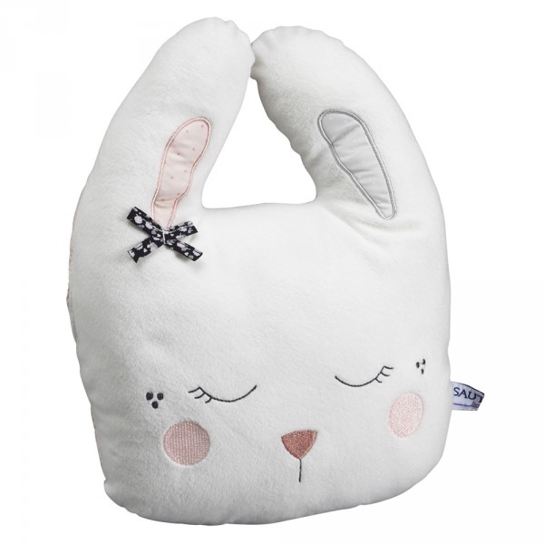 Coussin déco bébé lapin miss fleur de lune Sauthon baby deco
