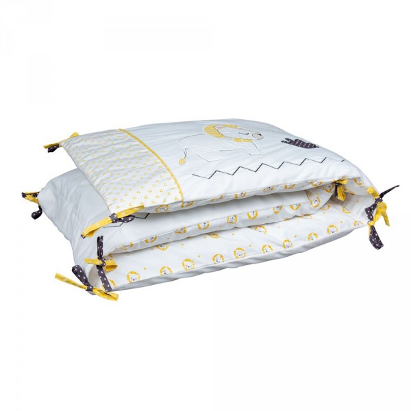 Tour de lit bébé pluche et pompon Sauthon baby deco