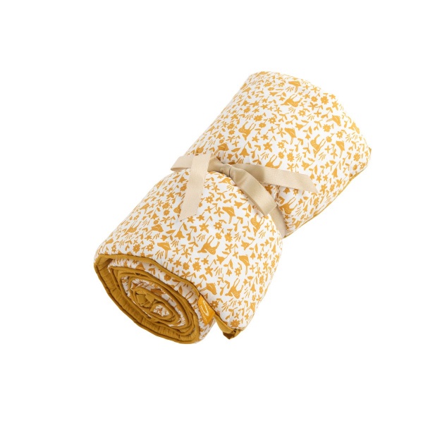 Tour de lit bébé jaune topaze promenons nous Sauthon baby deco