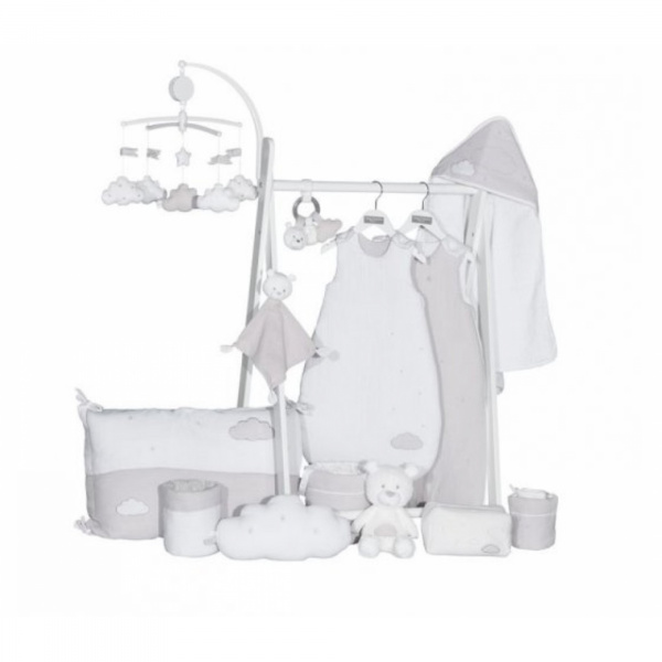 Edredon bébé 70x140cm lily grey Sauthon baby deco