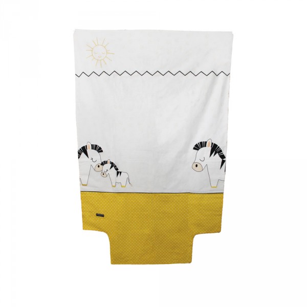 Housse de couette + taie d'oreiller pluche et pompon Sauthon baby deco