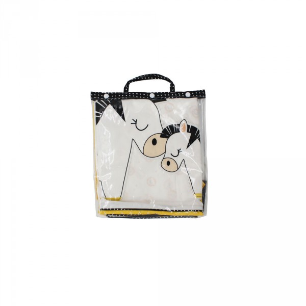 Housse de couette + taie d'oreiller pluche et pompon Sauthon baby deco