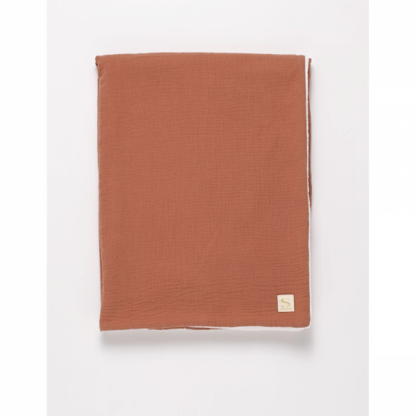 Couverture bébé 75 x 100 cm uni terracotta Sauthon baby deco