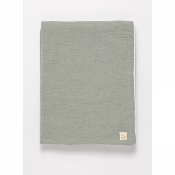 Couverture bébé 75 x 100 cm uni sauge Sauthon baby deco