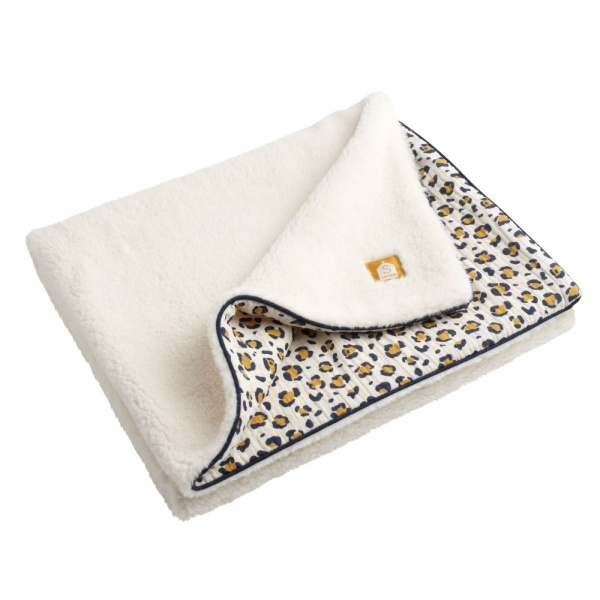 Couverture bébé 75 x 100 cm léopard foncé Sauthon baby deco