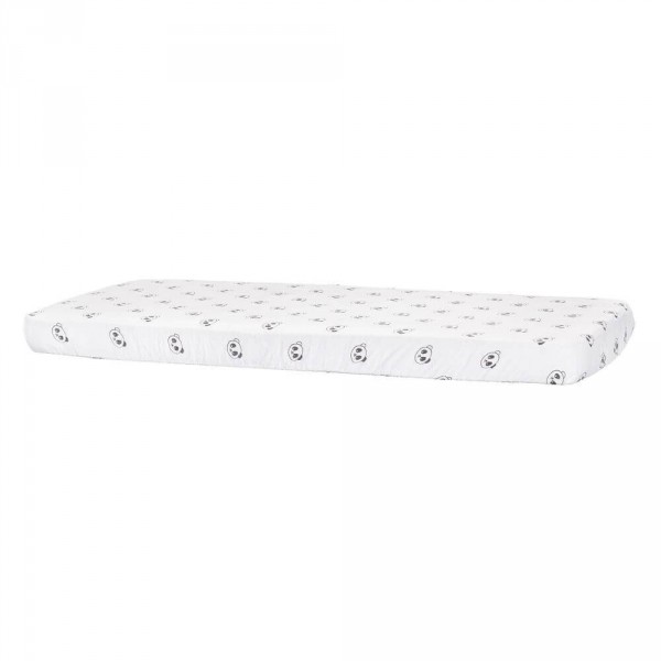 2 draps housse en lange et coton bio pour 60x120 et 70x140 panda chao chao Sauthon baby deco