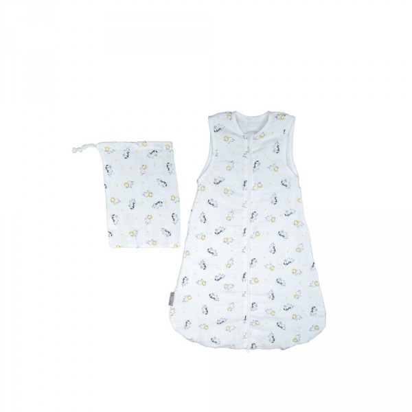 Gigoteuse en lange et coton bio 70cm pluche et pompon Sauthon baby deco