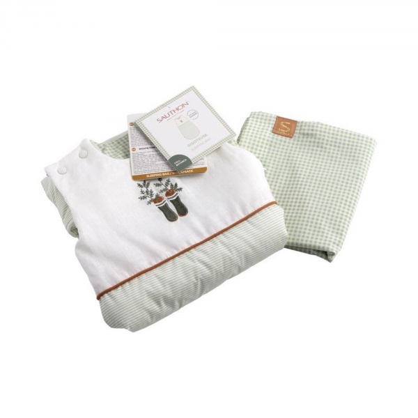 Gigoteuse ouatinée 0-6 mois rayures botanica Sauthon baby deco