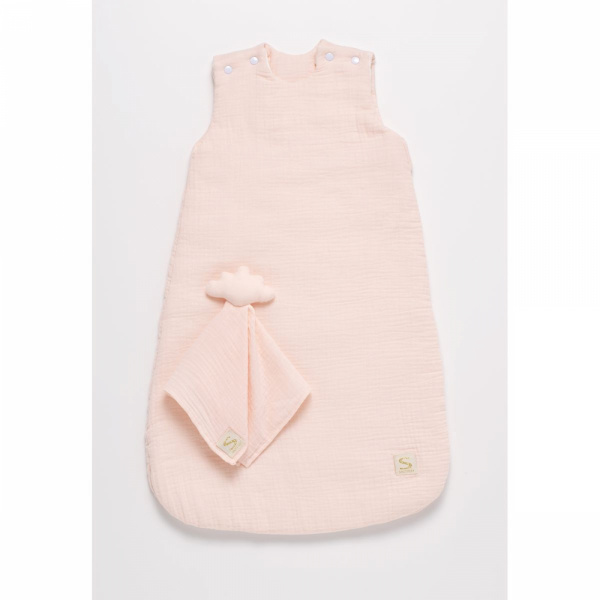 Gigoteuse 0-6 mois avec doudou mouchoir uni pétale Sauthon baby deco