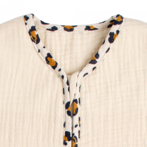 Gigoteuse bébé été en gaze de coton détails léopard 0-6 mois Sauthon baby deco