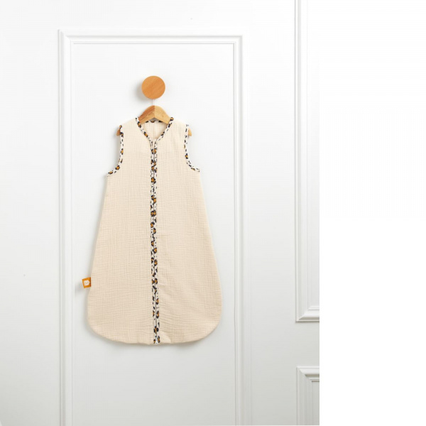 Gigoteuse bébé été en gaze de coton détails léopard 0-6 mois Sauthon baby deco