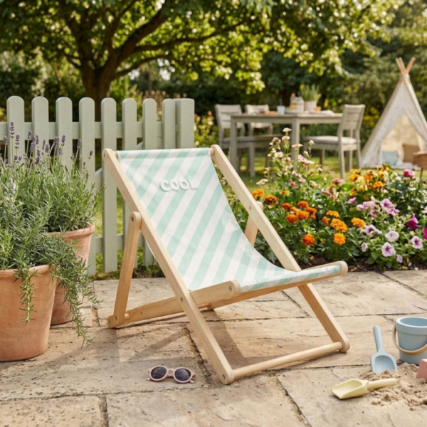 Transat de plage vert Sauthon baby deco
