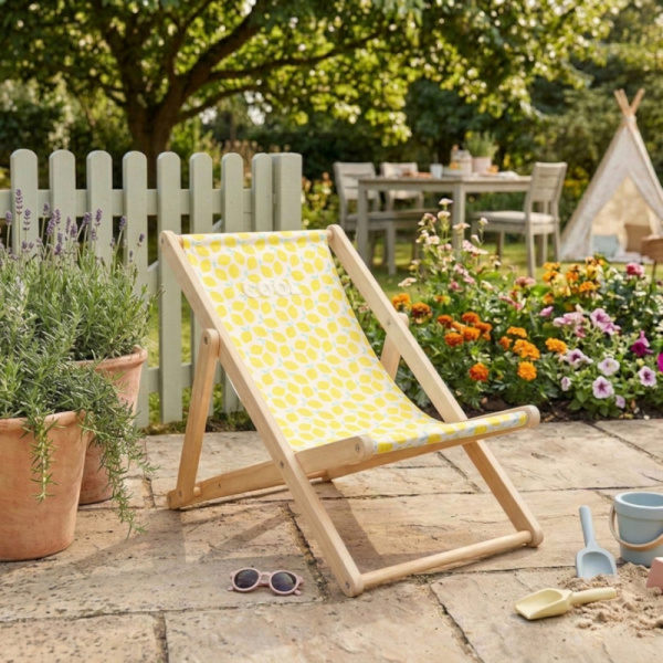 Transat de plage citron Sauthon baby deco
